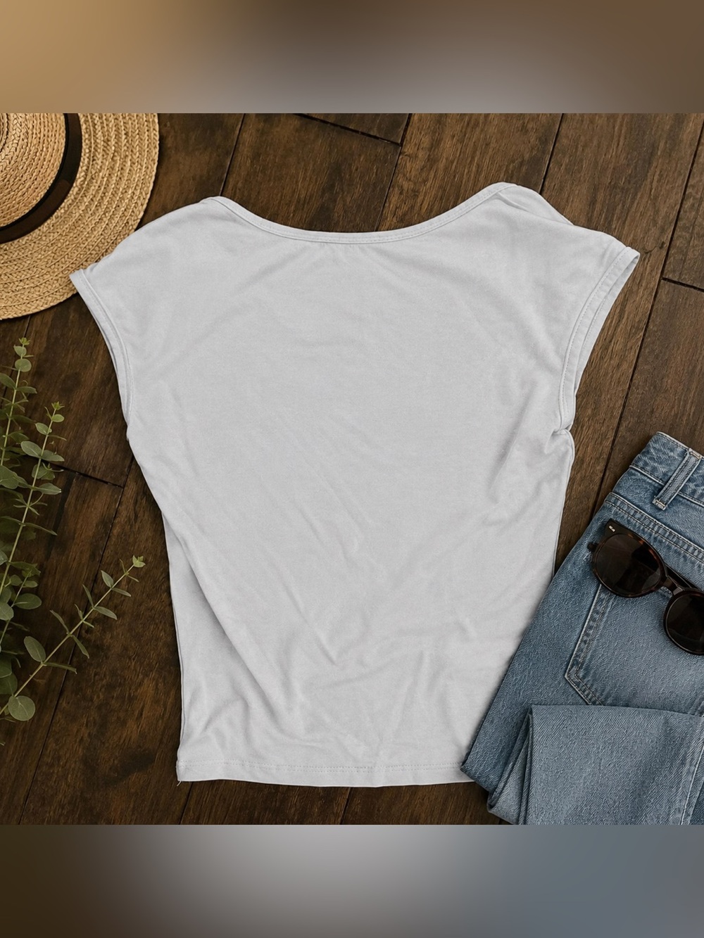 White Fox Baby Blue Open Back Cap Sleeve Top XS